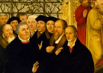 Epitafium av Meienburgs borgmästare som visar reformatorernas grupp med Martin Luther